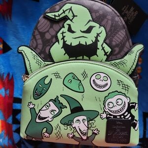 Hot Topic Gray and Black Nightmare Before Christmas Backpack